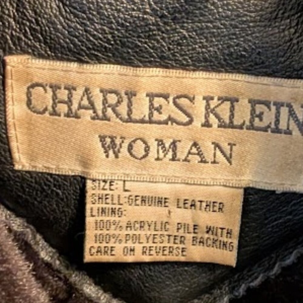 J1 CHARLES KLEIN Black Long Leather Jacket - Picture 2 of 4